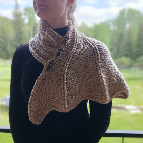 Handmade Accessories - Dragon Wing Cowl Scarf - Sand